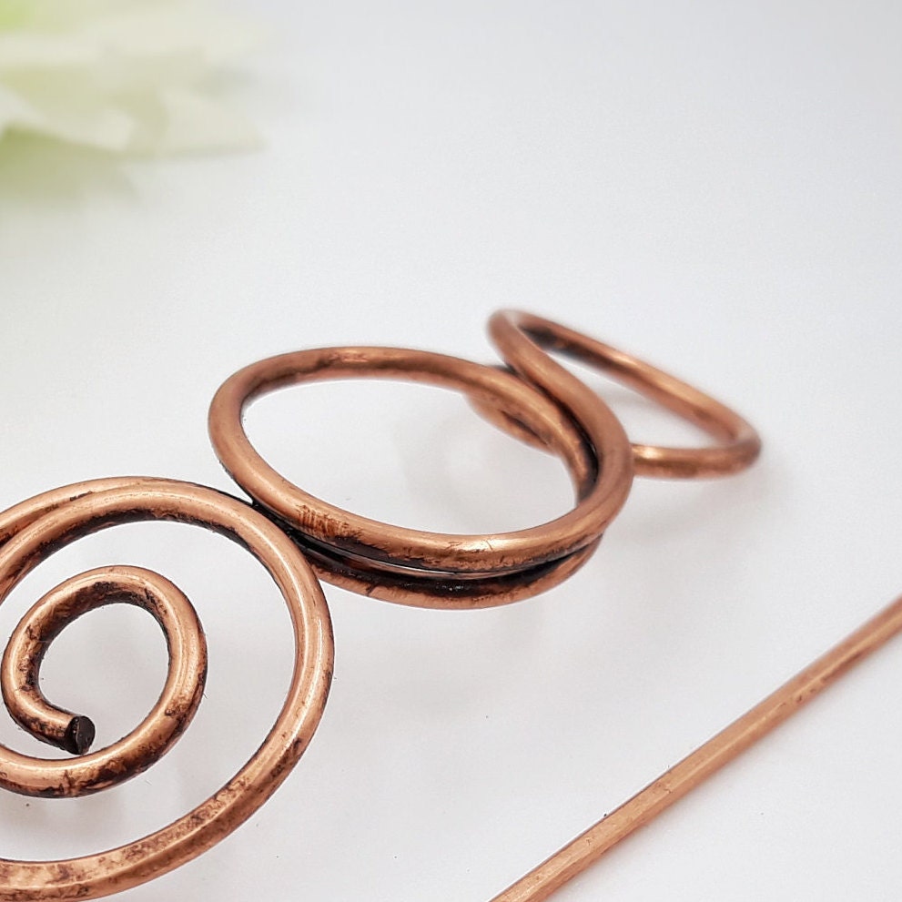 pasador de pelo geométrico de alambre de cobre