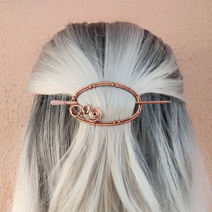 copper wire oval hair pin