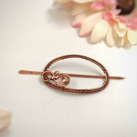 copper wire oval hair pin