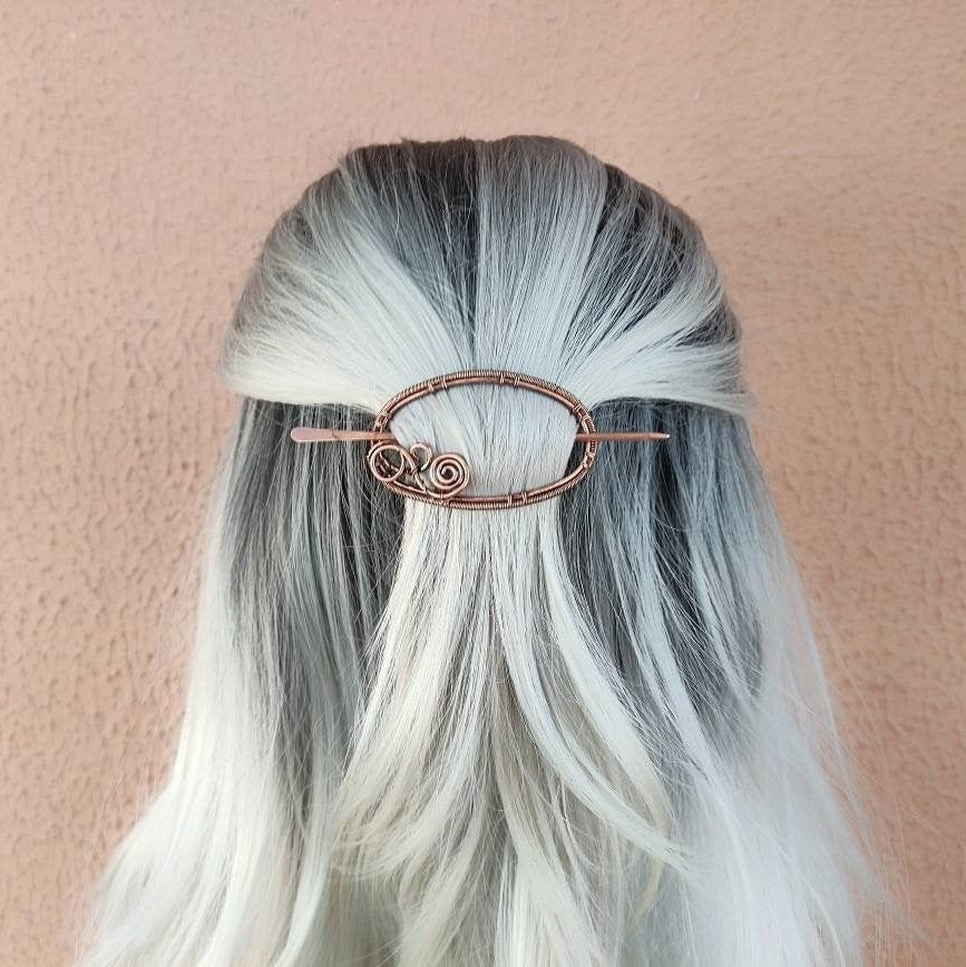 copper wire oval hair pin