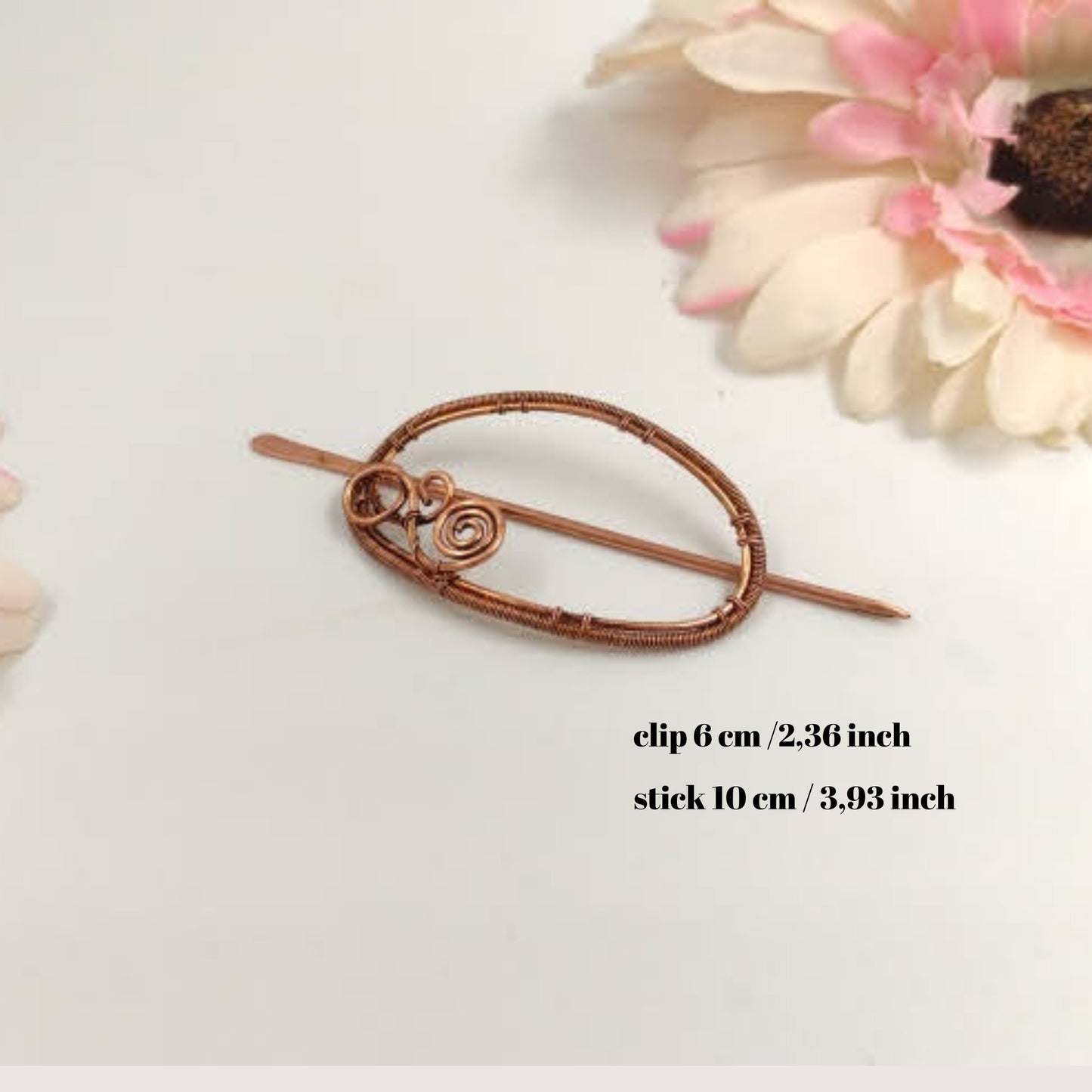 copper wire oval hair pin